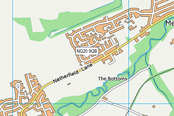 NG20 9QB map - OS VectorMap District (Ordnance Survey)