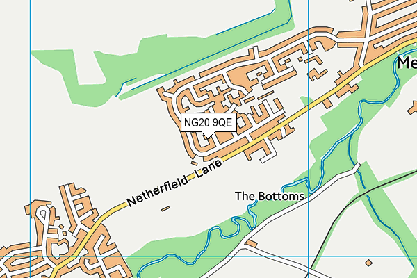 NG20 9QE map - OS VectorMap District (Ordnance Survey)