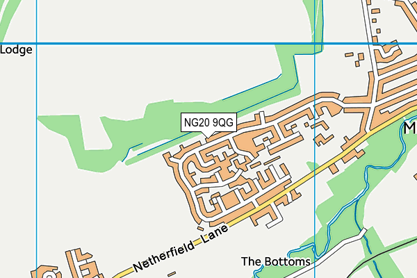 NG20 9QG map - OS VectorMap District (Ordnance Survey)