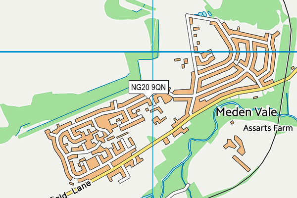 NG20 9QN map - OS VectorMap District (Ordnance Survey)