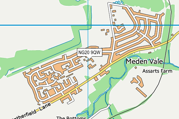 NG20 9QW map - OS VectorMap District (Ordnance Survey)