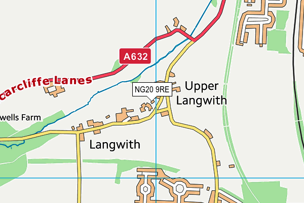 NG20 9RE map - OS VectorMap District (Ordnance Survey)