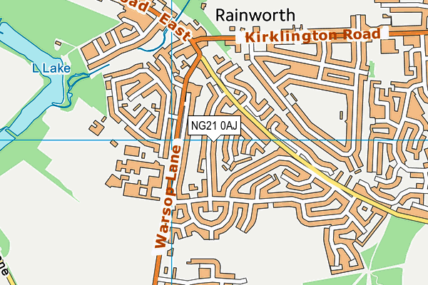 NG21 0AJ map - OS VectorMap District (Ordnance Survey)