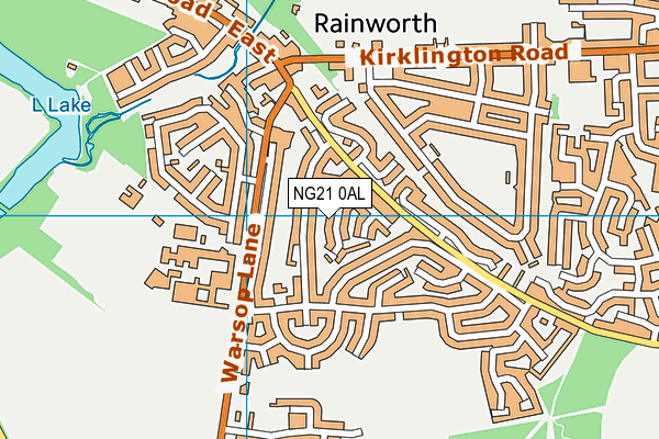 NG21 0AL map - OS VectorMap District (Ordnance Survey)