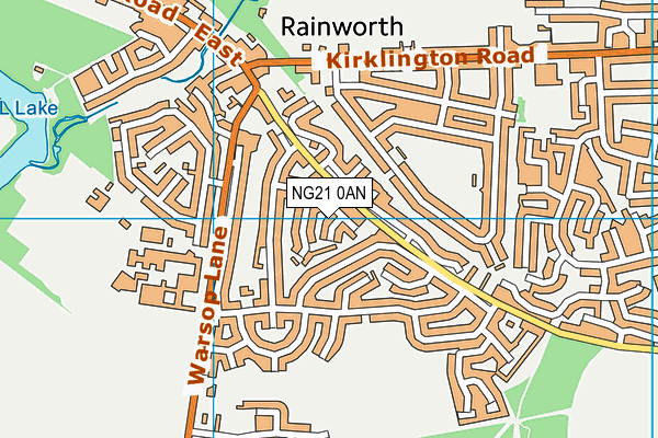 NG21 0AN map - OS VectorMap District (Ordnance Survey)