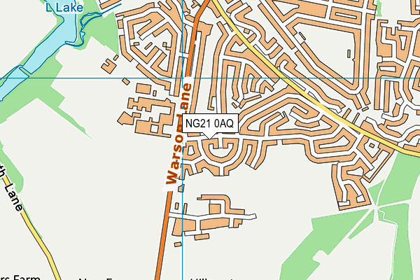 NG21 0AQ map - OS VectorMap District (Ordnance Survey)