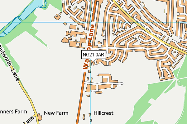 NG21 0AR map - OS VectorMap District (Ordnance Survey)