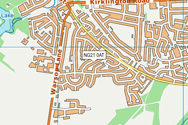 NG21 0AT map - OS VectorMap District (Ordnance Survey)