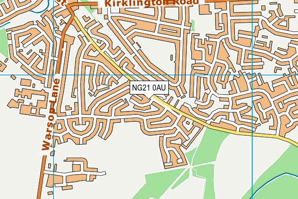 NG21 0AU map - OS VectorMap District (Ordnance Survey)