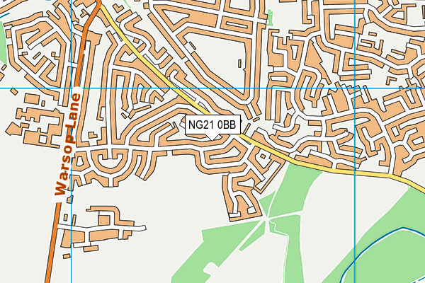 NG21 0BB map - OS VectorMap District (Ordnance Survey)