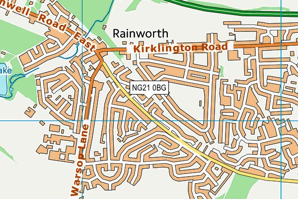 NG21 0BG map - OS VectorMap District (Ordnance Survey)