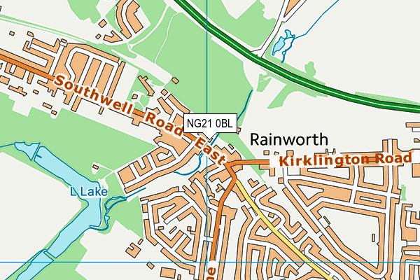 Map of RAINWORTH BARBER SHOP LTD at district scale