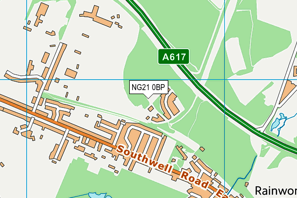 NG21 0BP map - OS VectorMap District (Ordnance Survey)