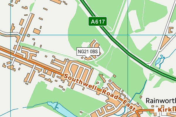 NG21 0BS map - OS VectorMap District (Ordnance Survey)