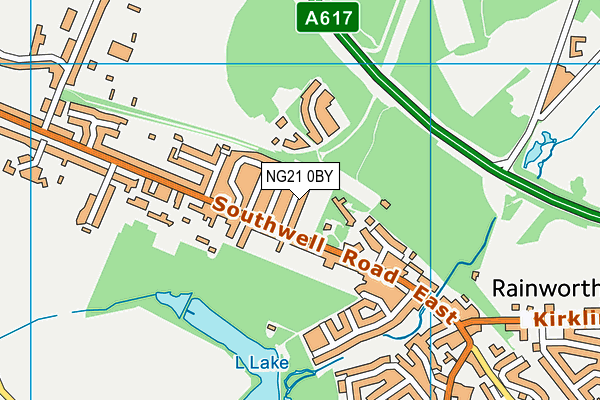 NG21 0BY map - OS VectorMap District (Ordnance Survey)