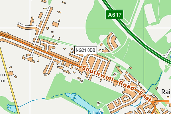 NG21 0DB map - OS VectorMap District (Ordnance Survey)