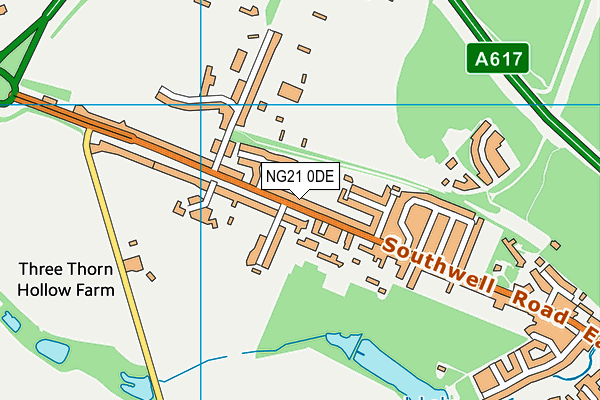 NG21 0DE map - OS VectorMap District (Ordnance Survey)