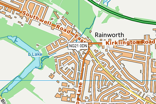 NG21 0DN map - OS VectorMap District (Ordnance Survey)