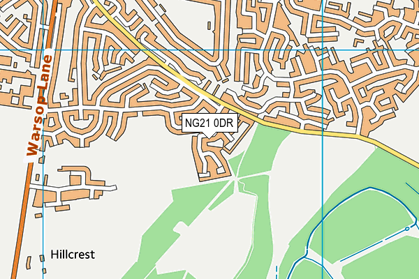 NG21 0DR map - OS VectorMap District (Ordnance Survey)