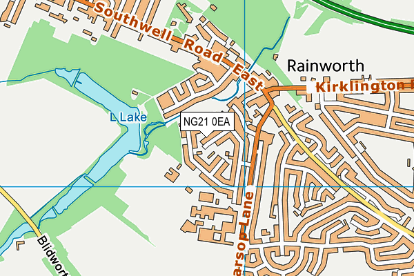 NG21 0EA map - OS VectorMap District (Ordnance Survey)