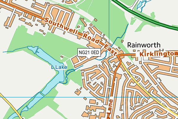 NG21 0ED map - OS VectorMap District (Ordnance Survey)