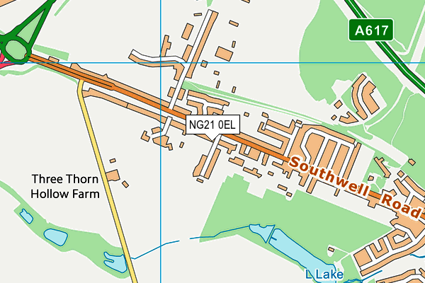 NG21 0EL map - OS VectorMap District (Ordnance Survey)