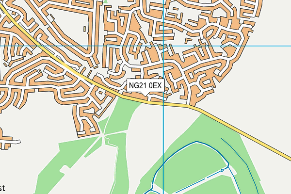 NG21 0EX map - OS VectorMap District (Ordnance Survey)