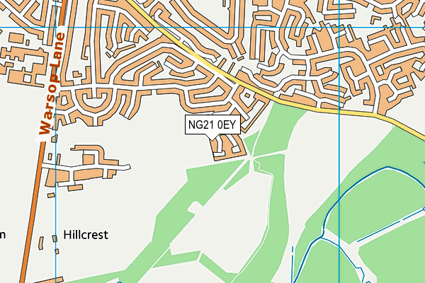 NG21 0EY map - OS VectorMap District (Ordnance Survey)