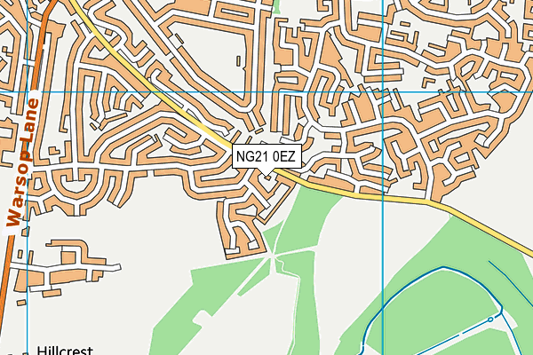 NG21 0EZ map - OS VectorMap District (Ordnance Survey)