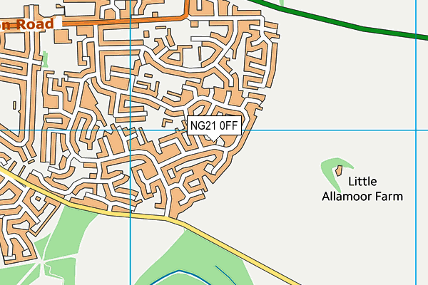 NG21 0FF map - OS VectorMap District (Ordnance Survey)