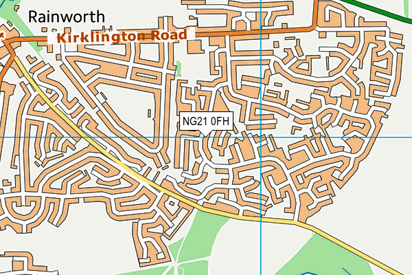 NG21 0FH map - OS VectorMap District (Ordnance Survey)