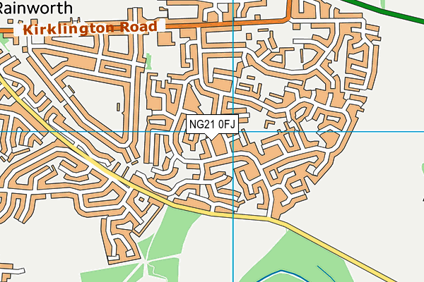 NG21 0FJ map - OS VectorMap District (Ordnance Survey)