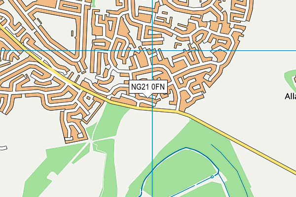 NG21 0FN map - OS VectorMap District (Ordnance Survey)