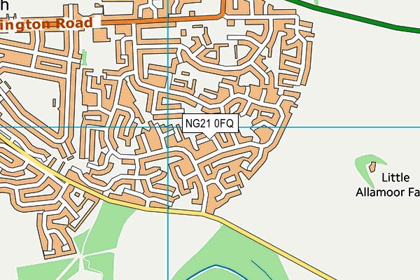 NG21 0FQ map - OS VectorMap District (Ordnance Survey)