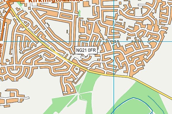 NG21 0FR map - OS VectorMap District (Ordnance Survey)