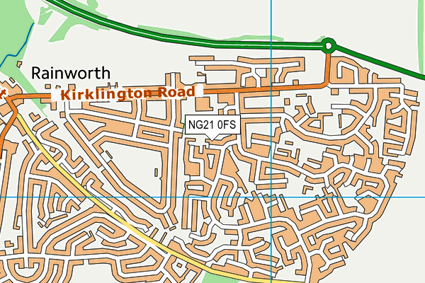 NG21 0FS map - OS VectorMap District (Ordnance Survey)