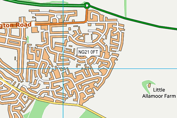 NG21 0FT map - OS VectorMap District (Ordnance Survey)