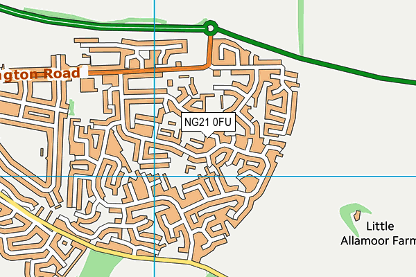 NG21 0FU map - OS VectorMap District (Ordnance Survey)