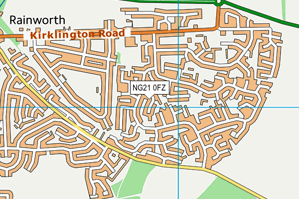 NG21 0FZ map - OS VectorMap District (Ordnance Survey)