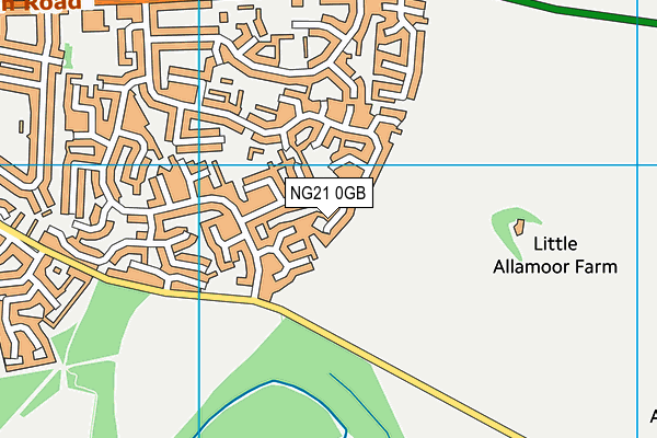 NG21 0GB map - OS VectorMap District (Ordnance Survey)