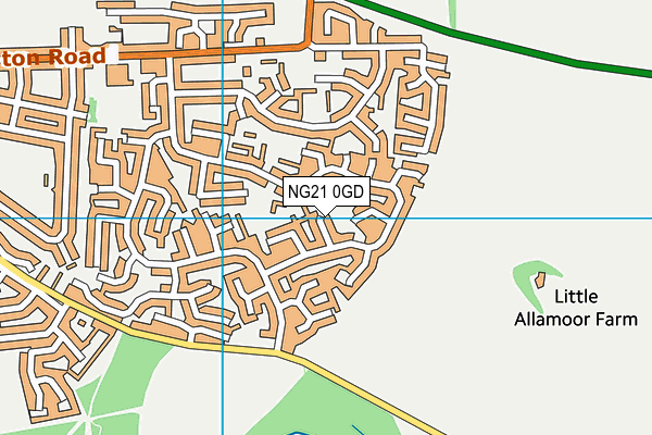 NG21 0GD map - OS VectorMap District (Ordnance Survey)