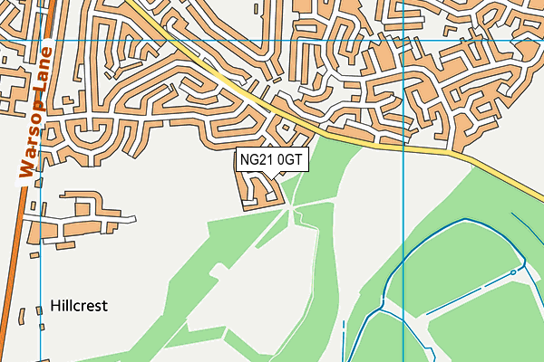 NG21 0GT map - OS VectorMap District (Ordnance Survey)