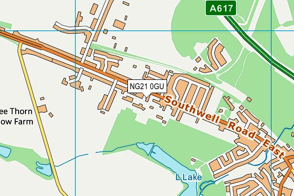 NG21 0GU map - OS VectorMap District (Ordnance Survey)