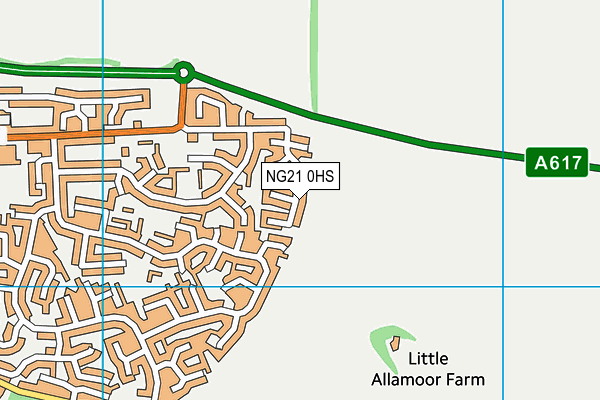 NG21 0HS map - OS VectorMap District (Ordnance Survey)