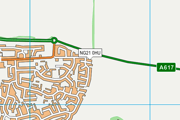 NG21 0HU map - OS VectorMap District (Ordnance Survey)