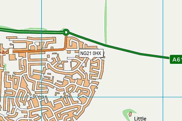 NG21 0HX map - OS VectorMap District (Ordnance Survey)