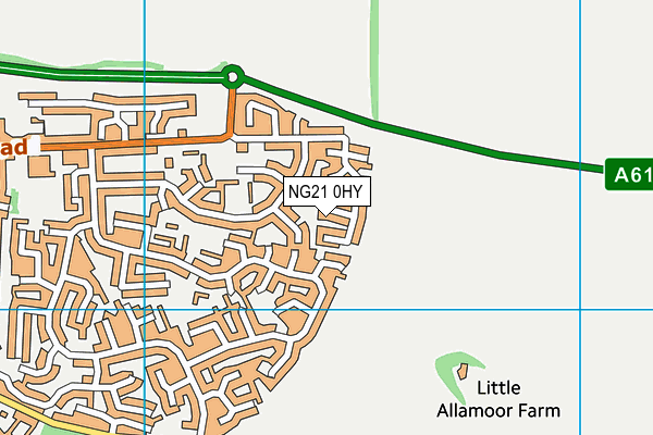 NG21 0HY map - OS VectorMap District (Ordnance Survey)
