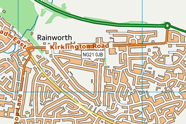 NG21 0JB map - OS VectorMap District (Ordnance Survey)