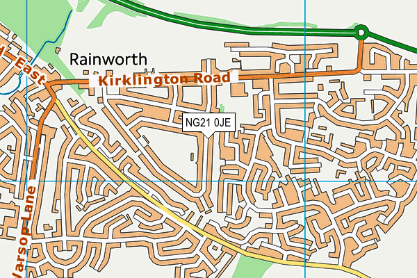 NG21 0JE map - OS VectorMap District (Ordnance Survey)