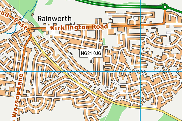 NG21 0JG map - OS VectorMap District (Ordnance Survey)